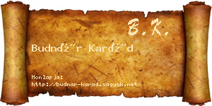 Budnár Karád névjegykártya